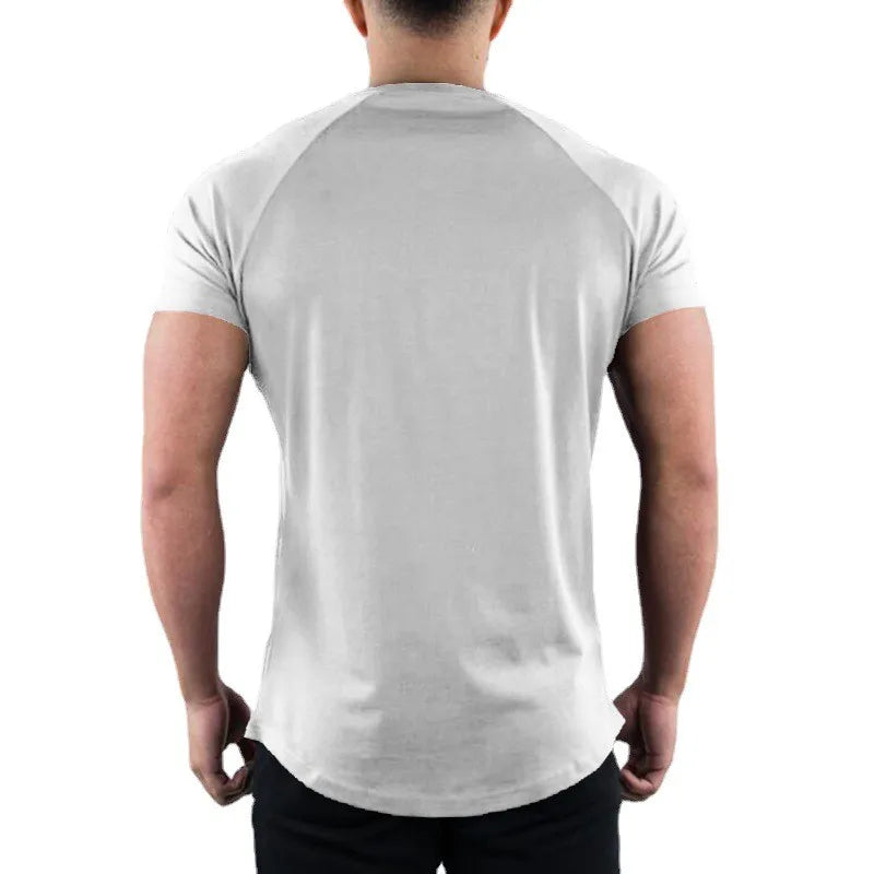 Men's Plain Gym T-Shirt – Slim Fit Cotton Workout Tee