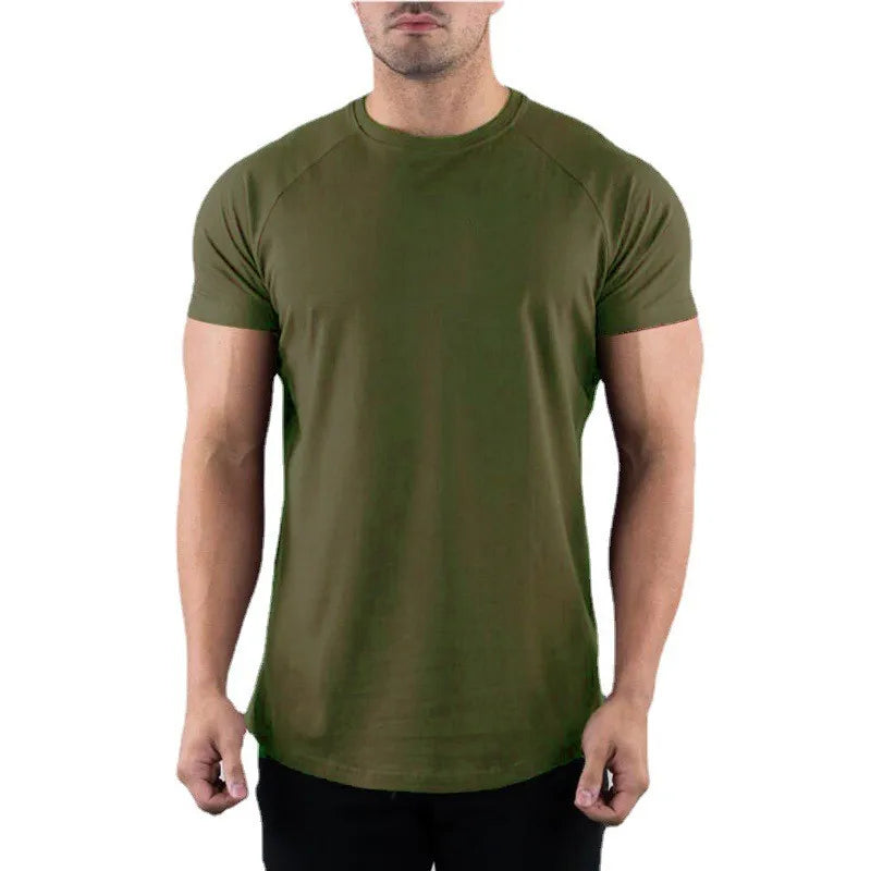 Men's Plain Gym T-Shirt – Slim Fit Cotton Workout Tee