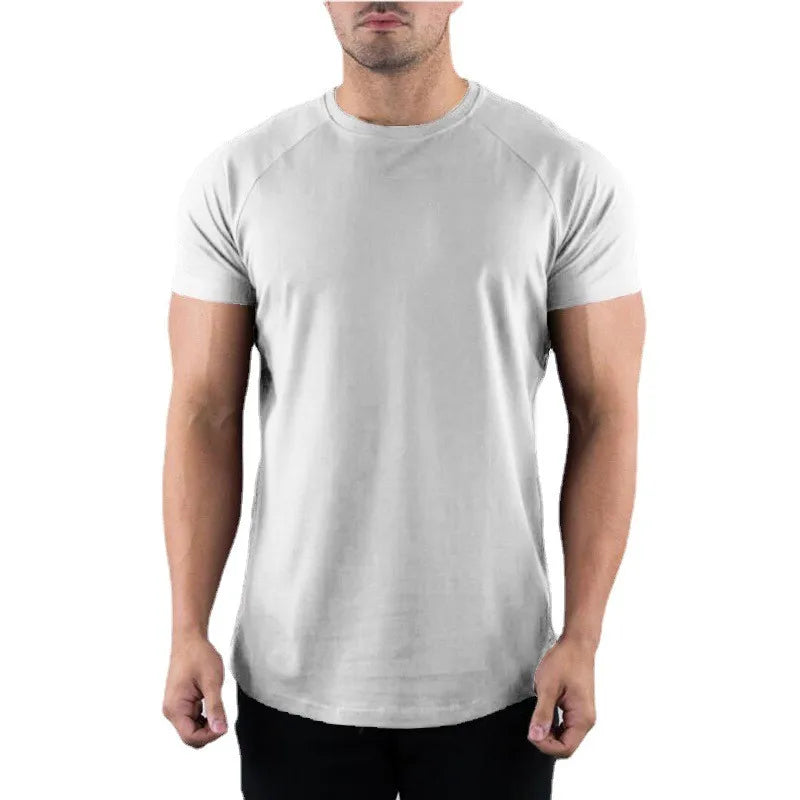 Men's Plain Gym T-Shirt – Slim Fit Cotton Workout Tee