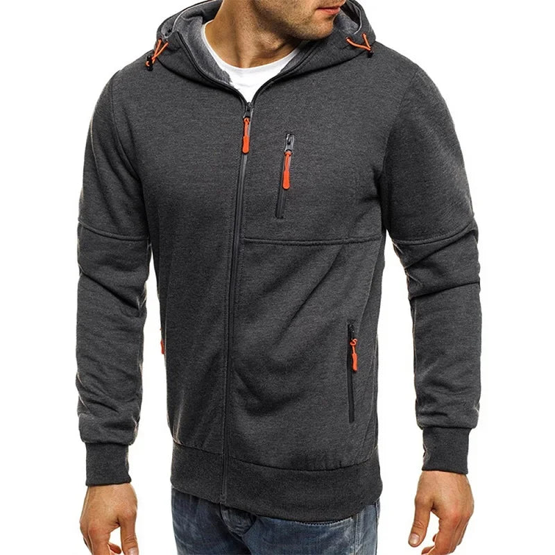 Men's Slim Fit Zipper Hoodie – Casual Sportswear Sweatshirt