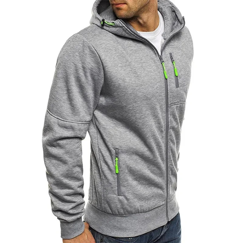 Men's Slim Fit Zipper Hoodie – Casual Sportswear Sweatshirt