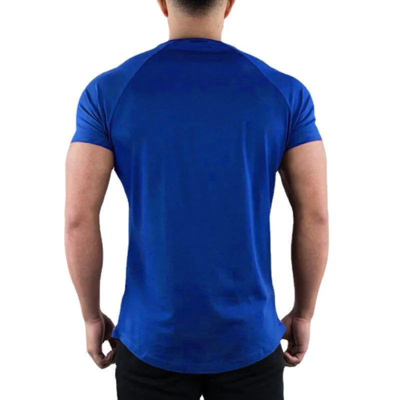 Men's Plain Gym T-Shirt – Slim Fit Cotton Workout Tee