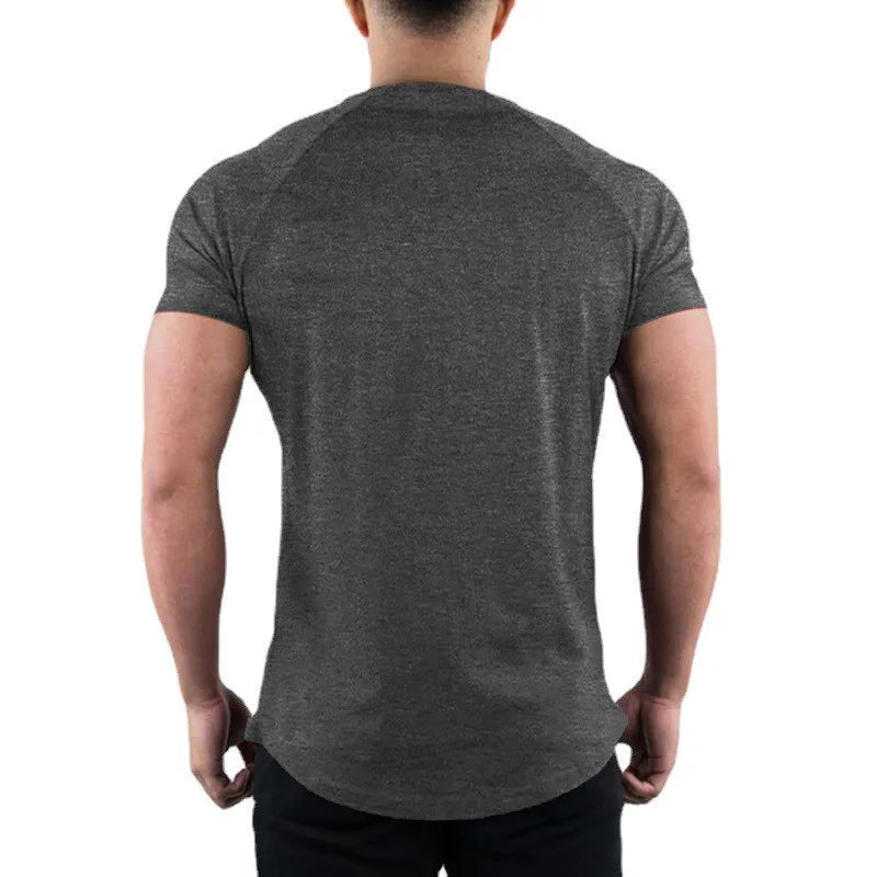 Men's Plain Gym T-Shirt – Slim Fit Cotton Workout Tee