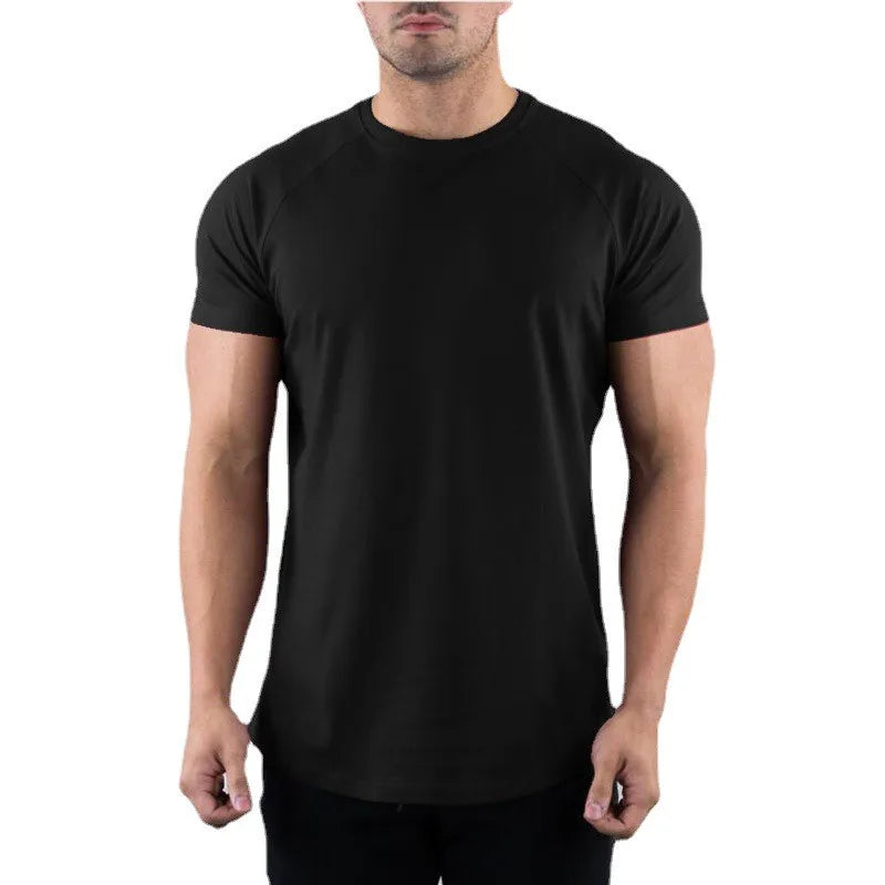 Men's Plain Gym T-Shirt – Slim Fit Cotton Workout Tee