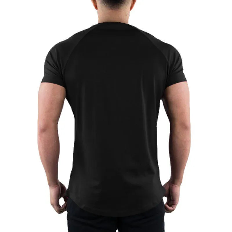 Men's Plain Gym T-Shirt – Slim Fit Cotton Workout Tee