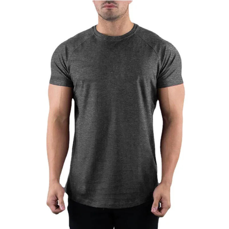 Men's Plain Gym T-Shirt – Slim Fit Cotton Workout Tee