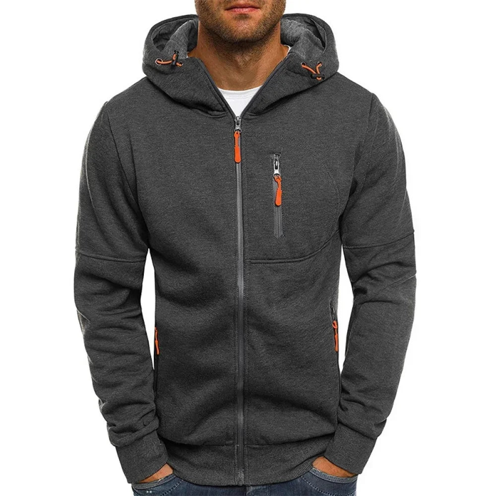 Men's Slim Fit Zipper Hoodie – Casual Sportswear Sweatshirt