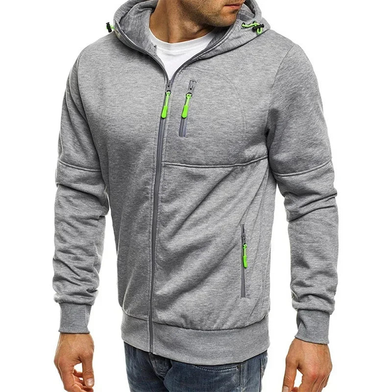 Men's Slim Fit Zipper Hoodie – Casual Sportswear Sweatshirt